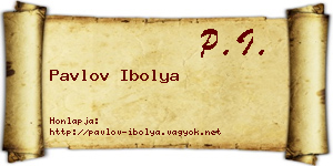 Pavlov Ibolya névjegykártya
