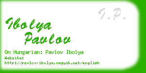 ibolya pavlov business card